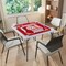Portable Mahjong Table Foldable Game Table with Mat Cup Holders and Handle